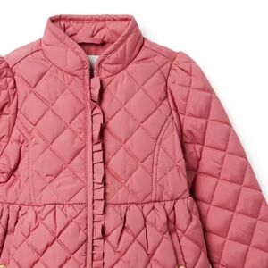 Janie and jack girls quilted barn coat / jacket - mauve wood / pink - Size 7-8